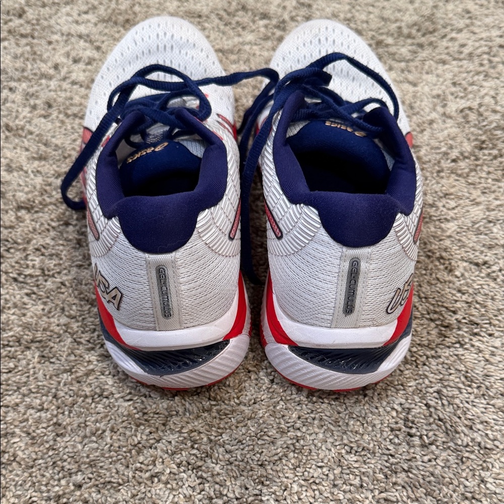 Women's Size 8 Asics Red, White and Blue USA Athletic Shoes - Picture 3 of 5